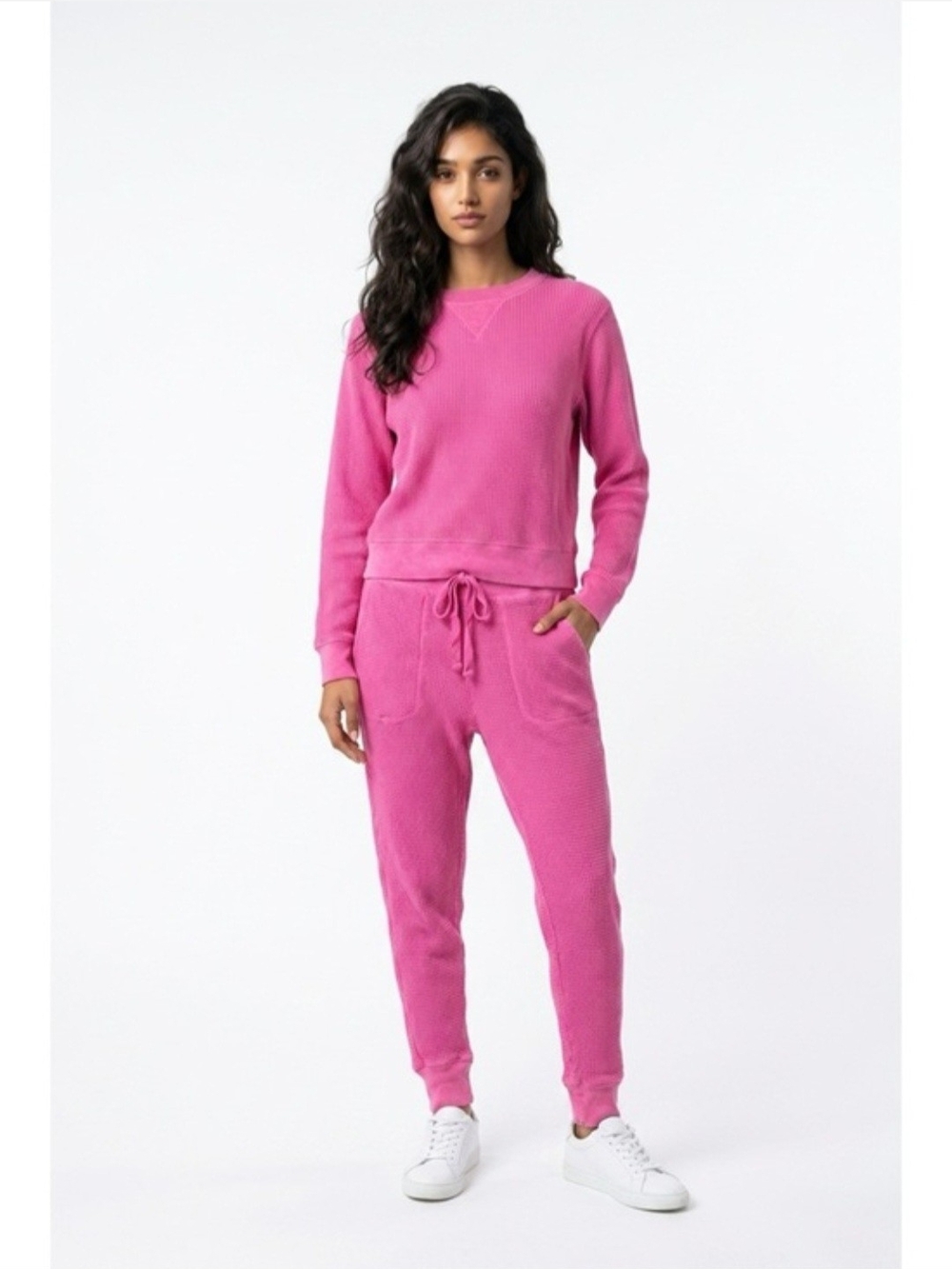 J.Crew Waffle Knit Lounge Wear Pajama Set Pink Size Medium
